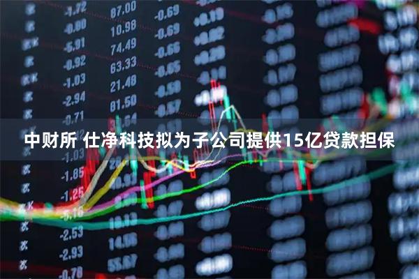中财所 仕净科技拟为子公司提供15亿贷款担保