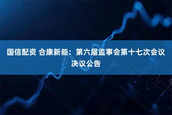 国信配资 合康新能：第六届监事会第十七次会议决议公告