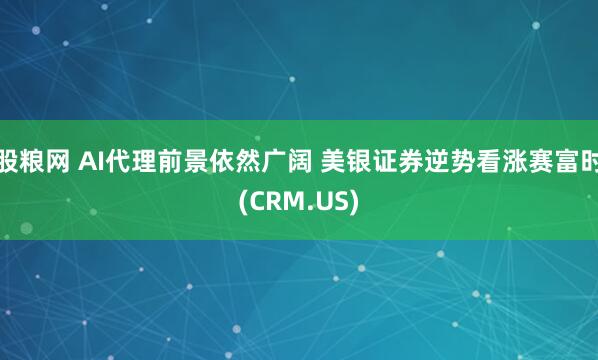 股粮网 AI代理前景依然广阔 美银证券逆势看涨赛富时(CRM.US)